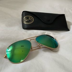 Gold Green Aviator Flash Lenses